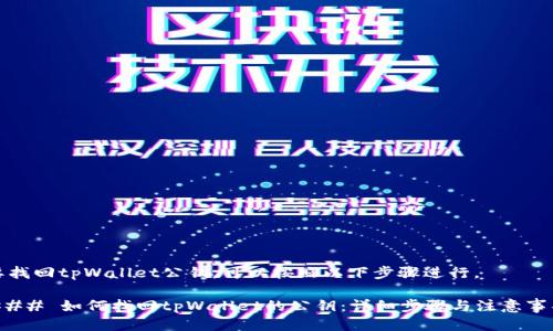 要找回tpWallet公钥，可以按照以下步骤进行。

### 如何找回tpWallet的公钥：详细步骤与注意事项